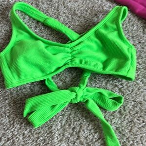 cute green bikini top size xs